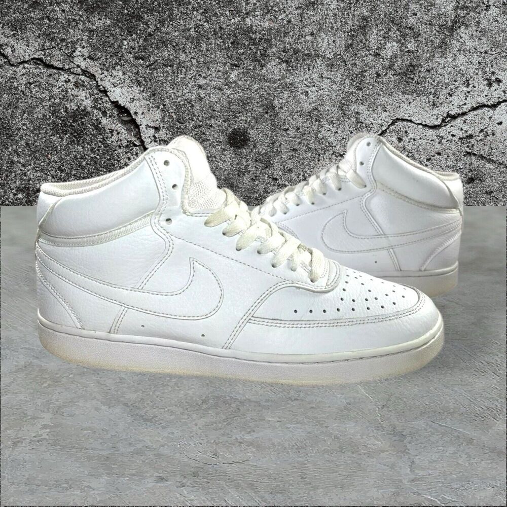 Nike COURT VISION Mid BASKETBALL SHOES Triple White CD5466-100 MEN’S Size 8.5
